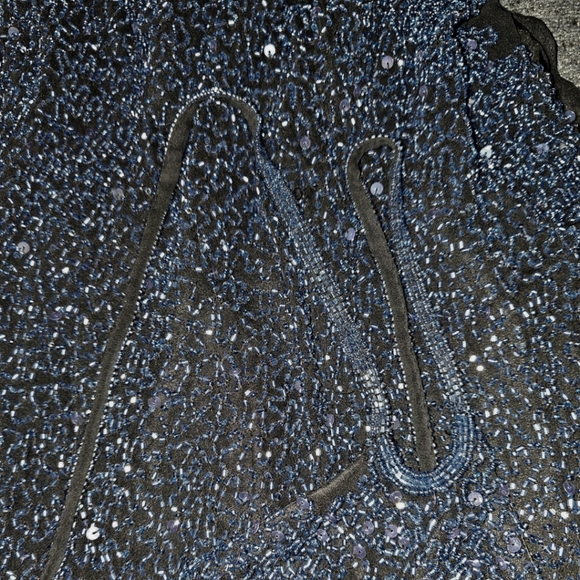 Scala Glass Beaded One Shoulder Evening Dress Size L - Picture 7 of 7